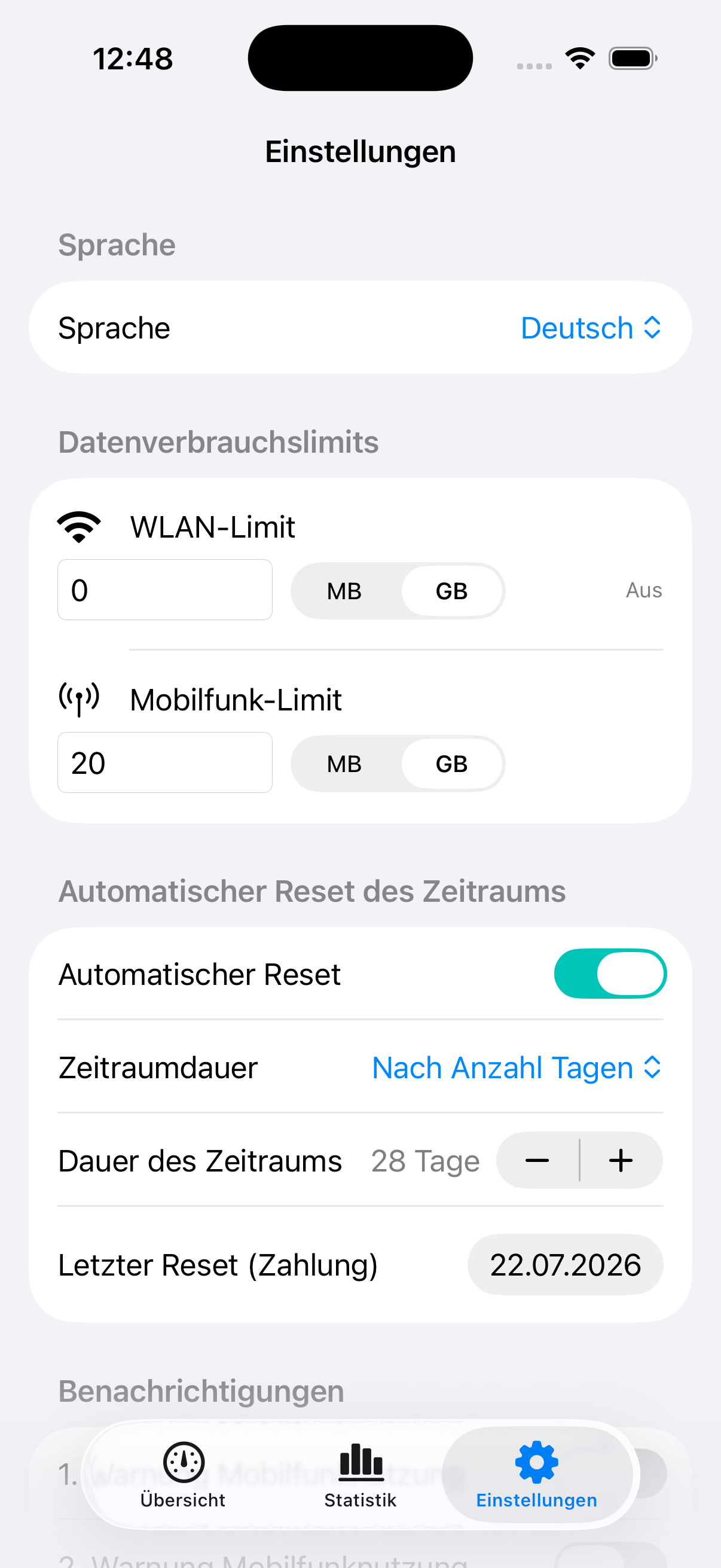 Dipole Einstellungen